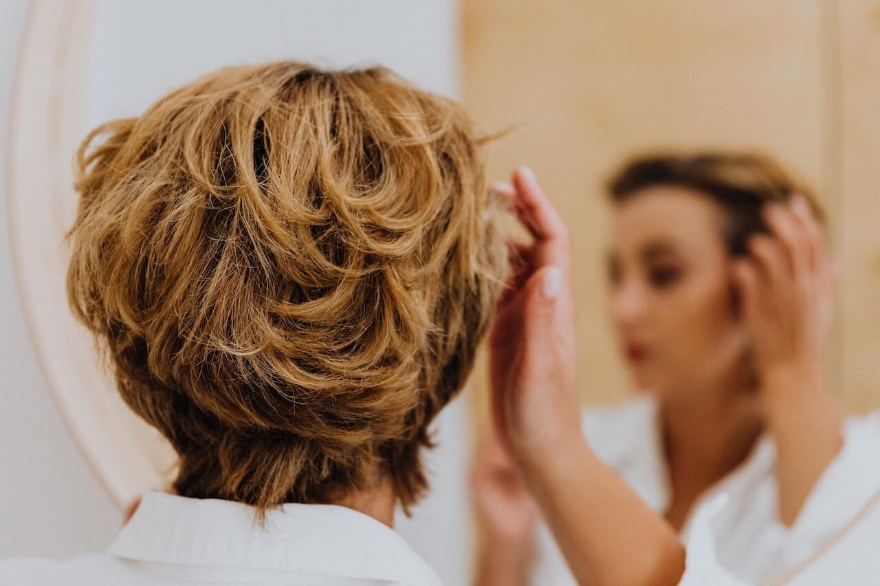 Woman with short hair