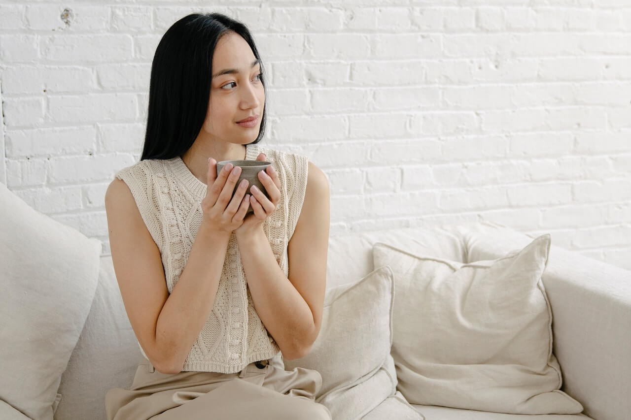 Woman drinking coffee