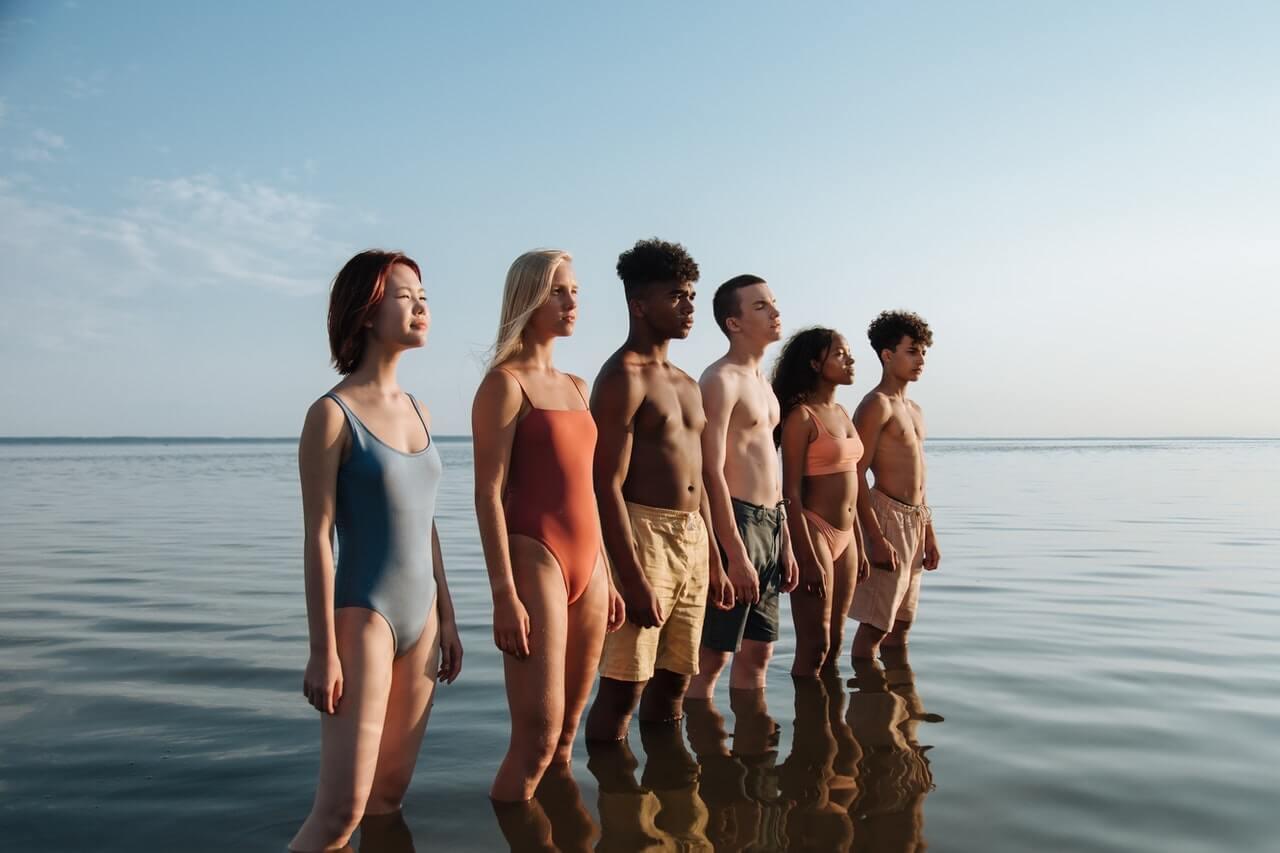 People standing in water
