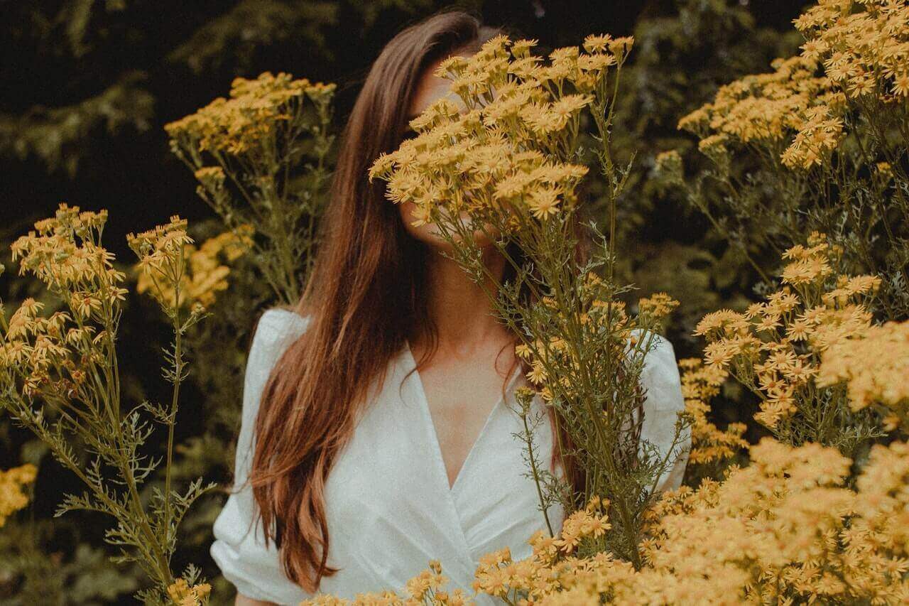Woman and flowers
