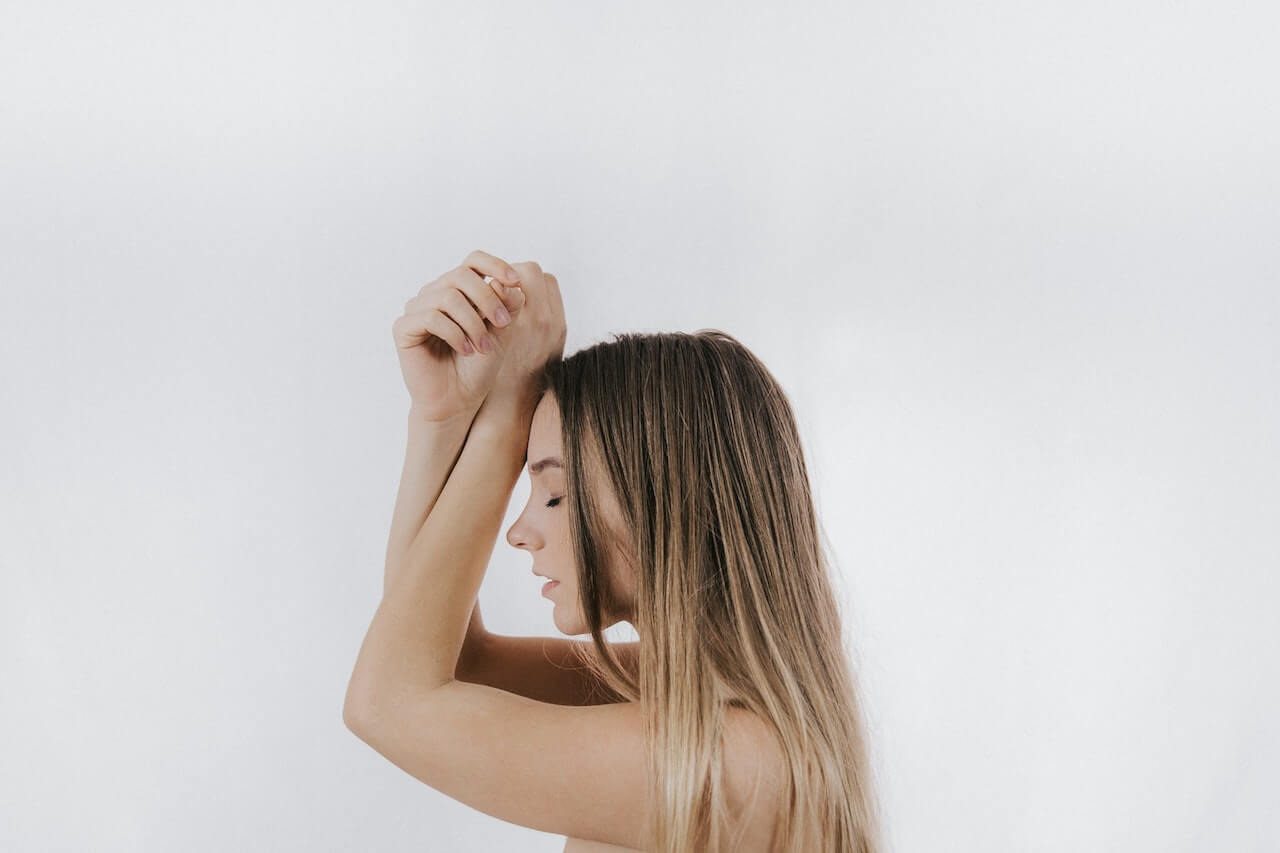 Woman with bleached hair