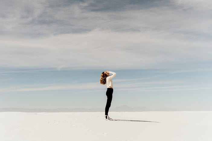 Woman standing in open space