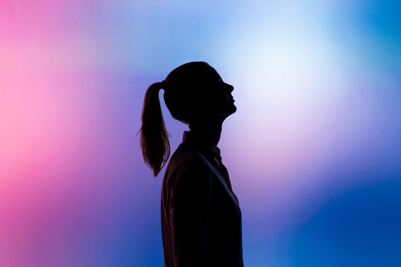 Woman with ponytail