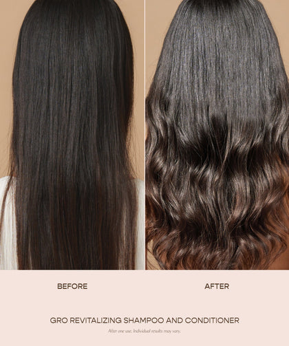GRO Revitalizing Shampoo and Conditioner Kit Before and After