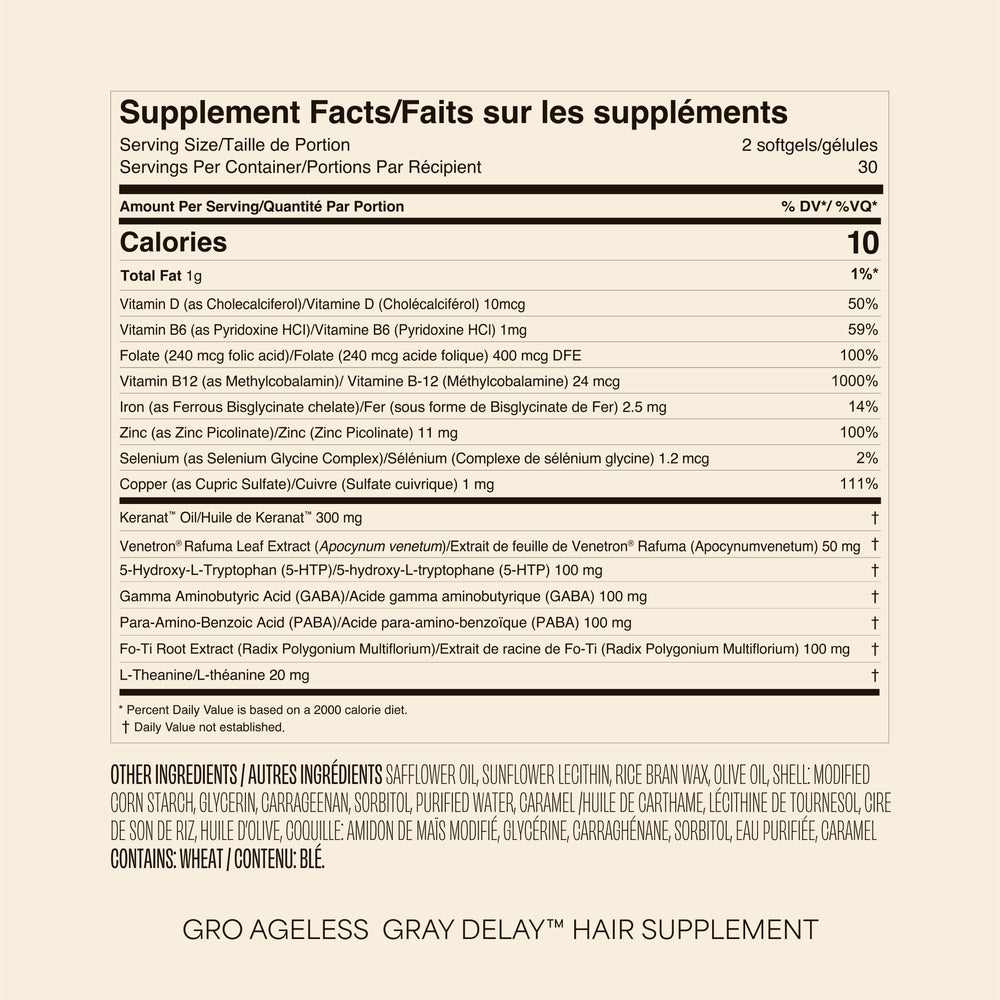 GRO AGELESS Gray Delay™ Hair Supplement